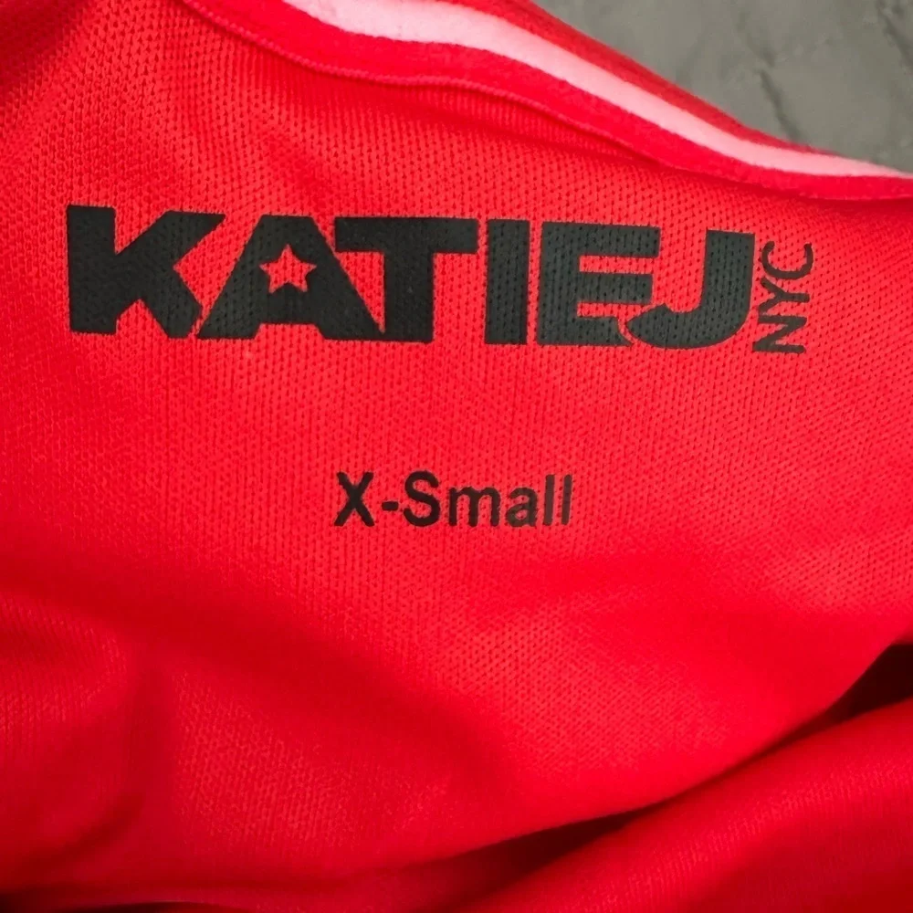 Katie J NYC red one shoulder dress XS